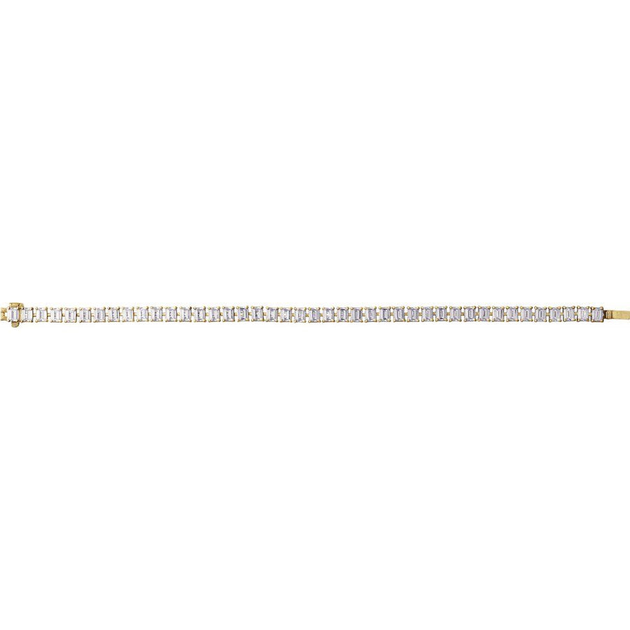 10.5 CT Lab-Grown Emerald Cut Diamond Tennis Bracelet In 14K Solid White Gold