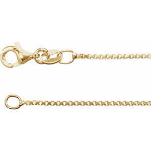 1 mm Solid Diamond Cut Box Chain Necklace In 18K Yellow Gold Vermeil
