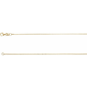 1 mm Solid Diamond Cut Box Chain Necklace In 18K Yellow Gold Vermeil