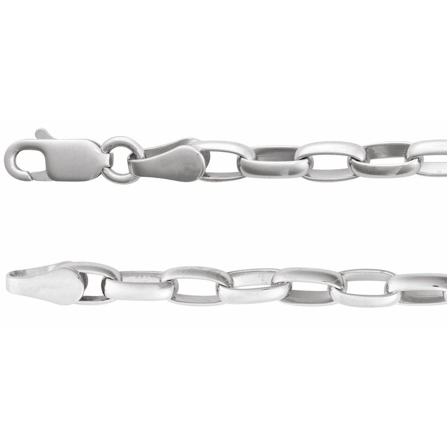 3.9 mm Puffy Cable Chain Statement Bracelet In Solid Sterling Silver