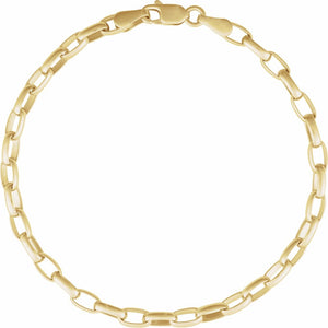 3.9 mm Puffy Cable Chain Statement Necklace In Solid 14K Yellow Gold