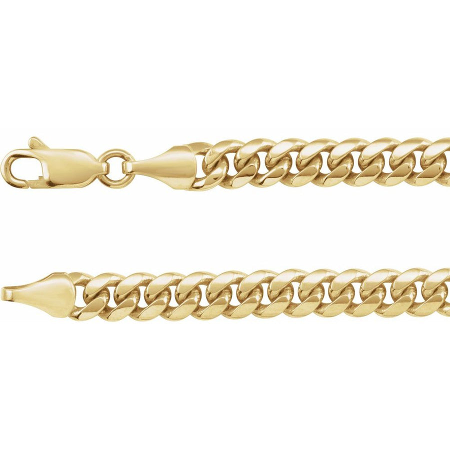 5 mm Miami Cuban Curb Chain Necklace In Solid 14K Yellow Gold