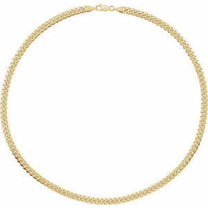 5 mm Miami Cuban Curb Chain Necklace In Solid 14K Yellow Gold
