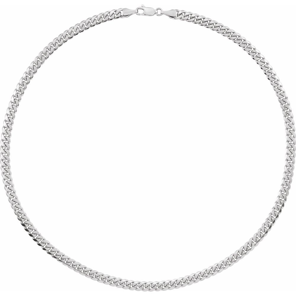 5 mm Miami Cuban Curb Chain Necklace In Solid Sterling Silver
