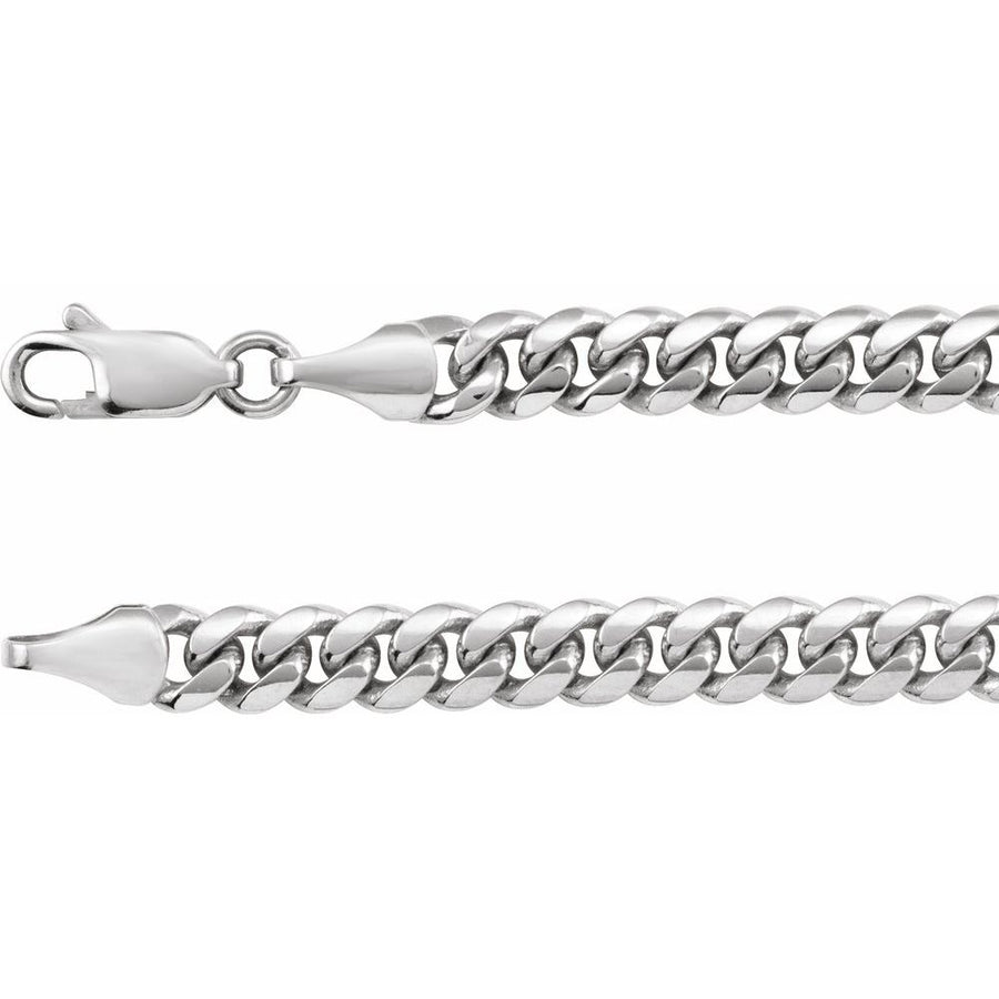 5 mm Miami Cuban Curb Chain Necklace In Solid Sterling Silver