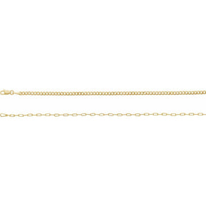The Demitasse 18 Inch Cable And Curb Chain Necklace In Solid Sterling Silver
