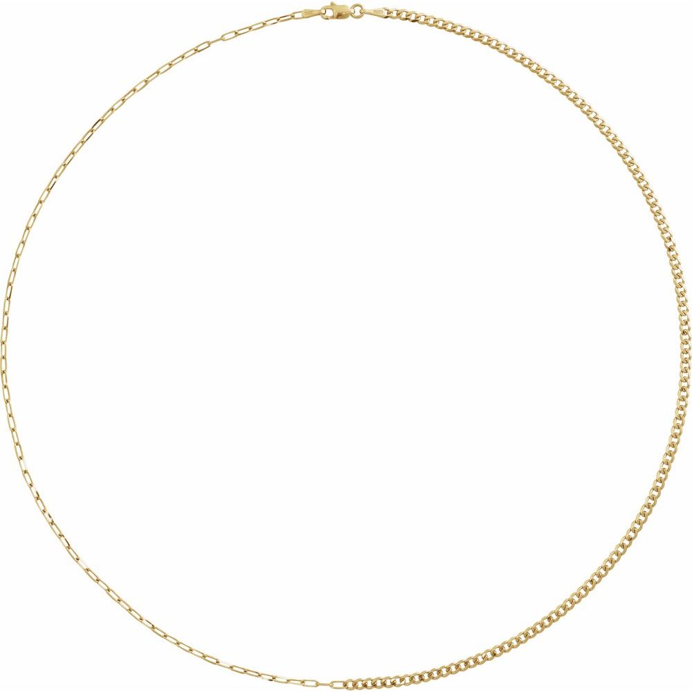 The Demitasse Cable And Curb Chain Necklace In Solid 14K Yellow Gold