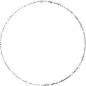 The Demitasse Cable And Curb Chain Necklace In Solid 14K Yellow Gold