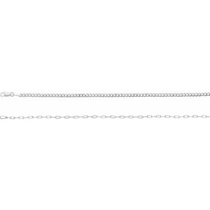 The Demitasse 18 Inch Cable And Curb Chain Necklace In Solid Sterling Silver
