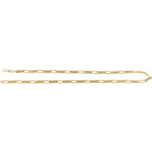 5.2 mm Figaro Chain Necklace In Solid Sterling Silver