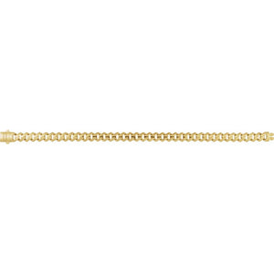 7.4 mm Unisex Monte Carlo Edge Curb Chain Bracelet In 14K Yellow Gold