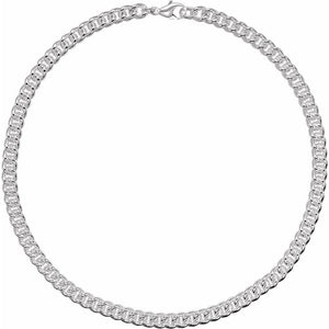 8mm Curb Chain Statement Bracelet In Solid Sterling Silver