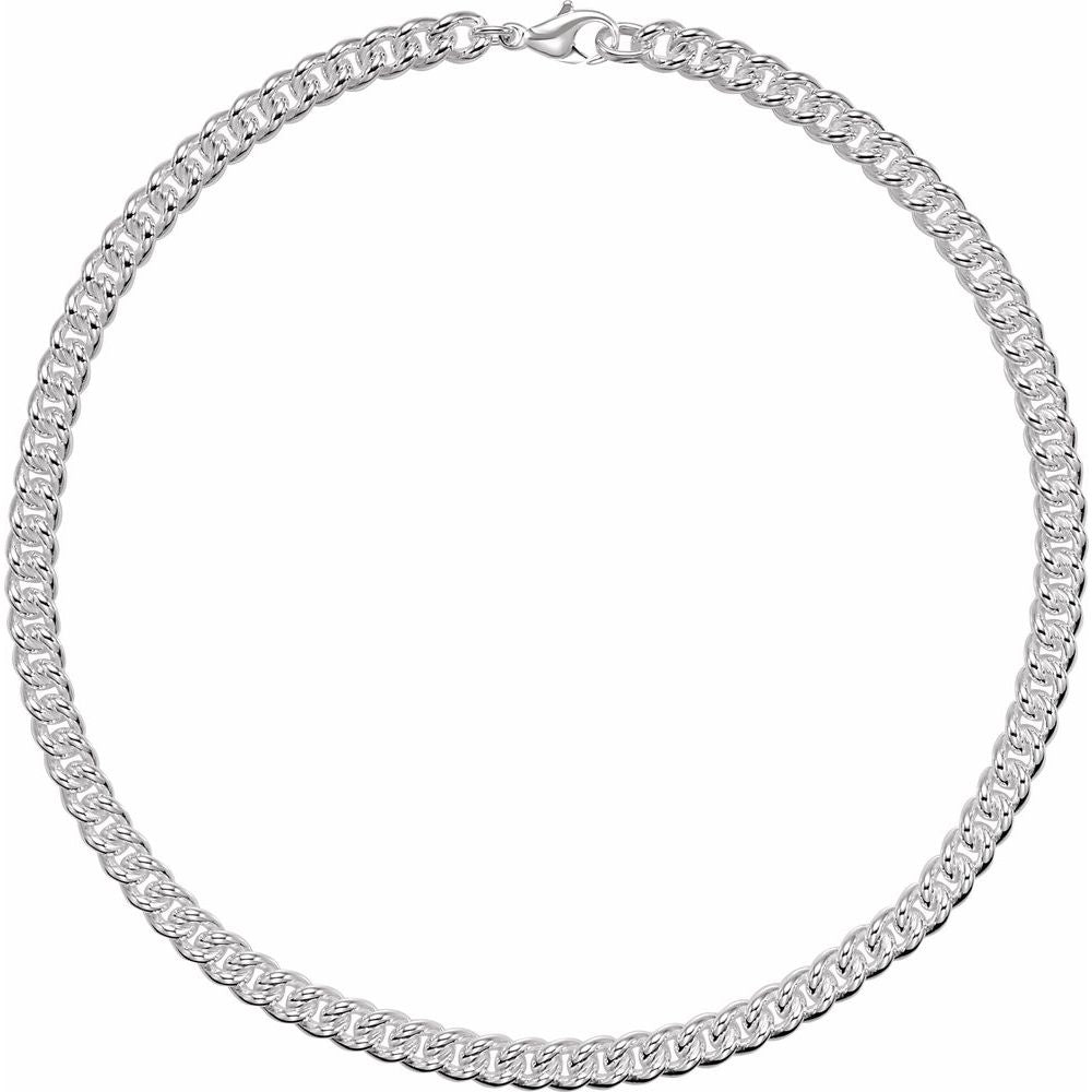 8mm Curb Chain Statement Bracelet In Solid Sterling Silver