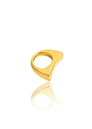 XL Sculptural Dome Ring In 18K Yellow Gold