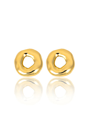 XL Sculptural Donut Earrings In 18K Yellow Gold