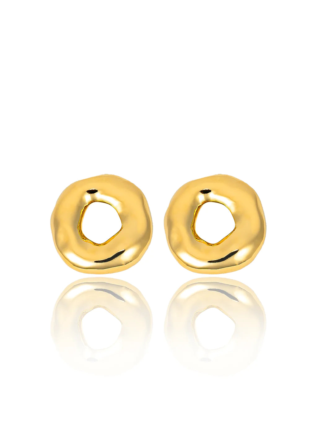 XL Sculptural Donut Earrings In 18K Yellow Gold