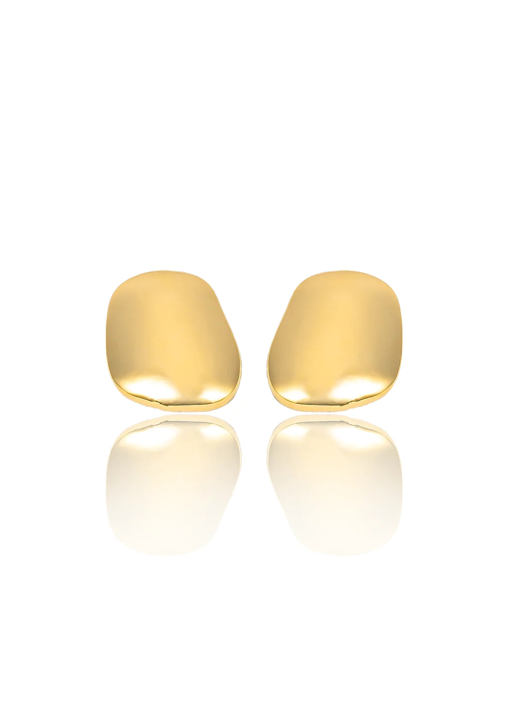 XL Sculptural Melting Square Earrings In 18K Yellow Gold