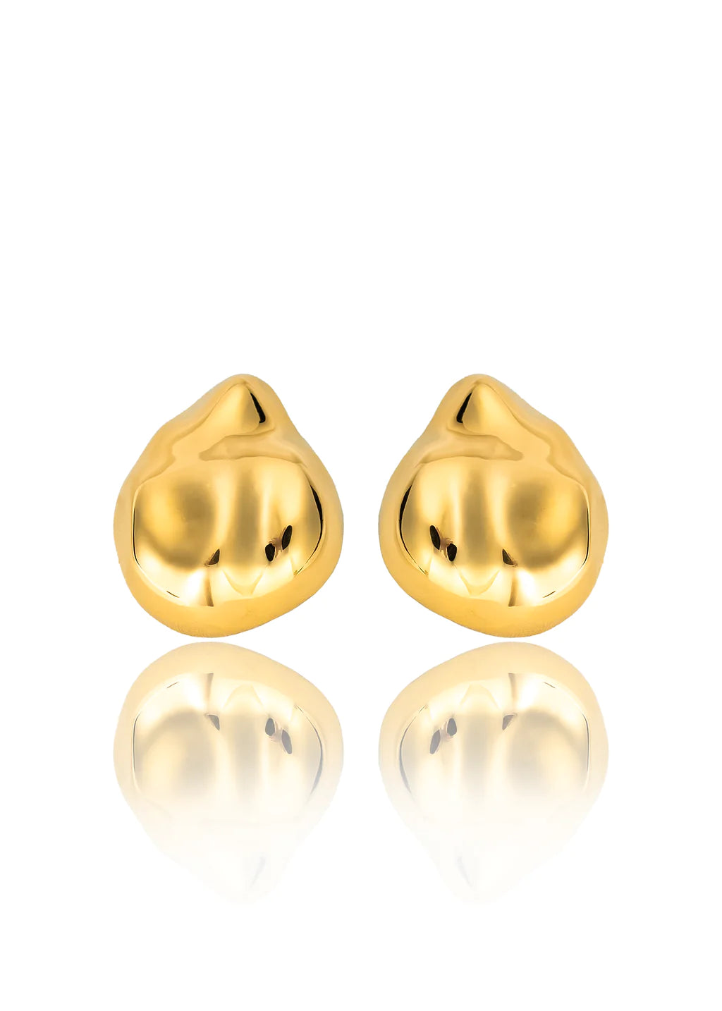 XL Dome Earrings In 18K Yellow Gold