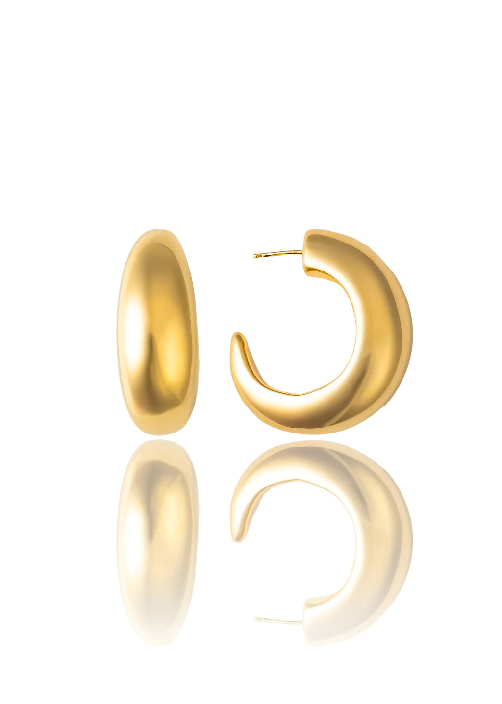 XL Crescent Moon Earrings In 18K Yellow Gold
