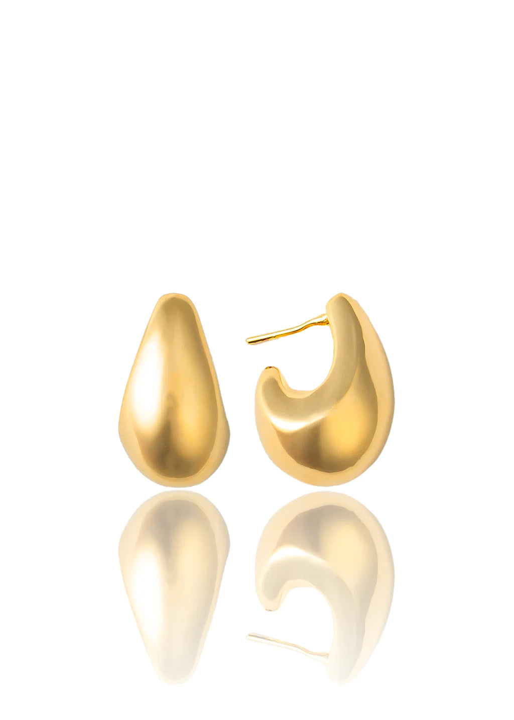 Small Tear Drop Earrings In 18K Yellow Gold