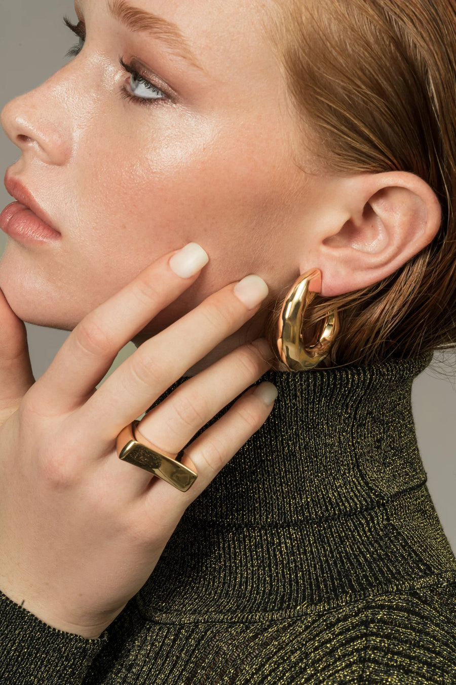 XL Sculptural Dome Ring In 18K Yellow Gold