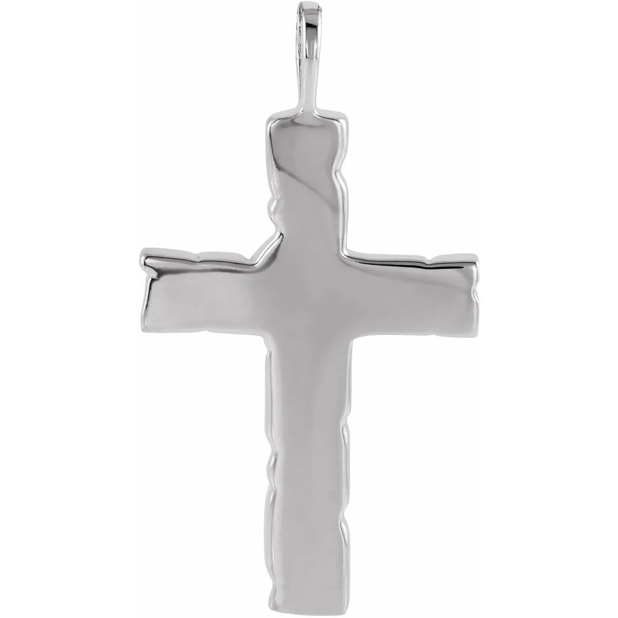 Men's Nugget Cross Pendant In Sterling Silver