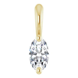 1/4 Carat Oval Lab-Grown Diamond Solitaire Pendant In 14K White Gold