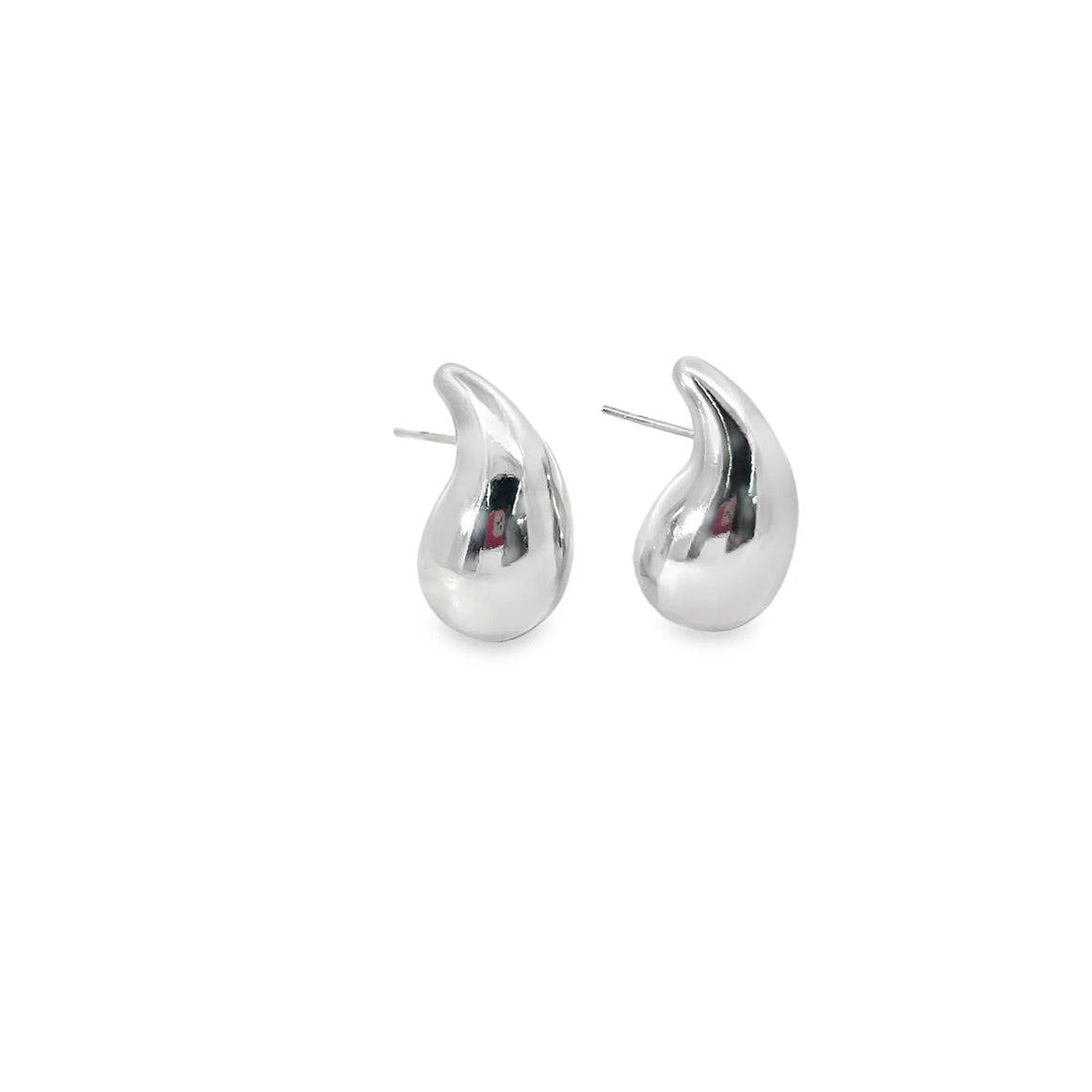 18K Rhodium-Filled XL Tear Drop Earrings