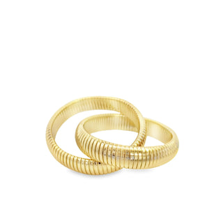 18K Gold-Filled Intertwined Wide Snake Bangle Set