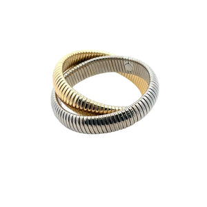 18K Gold-Filled Intertwined Wide Snake Bangle Set