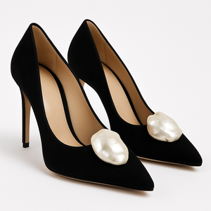 Large 25mm White Baroque Freshwater Pearl Shoe Clips