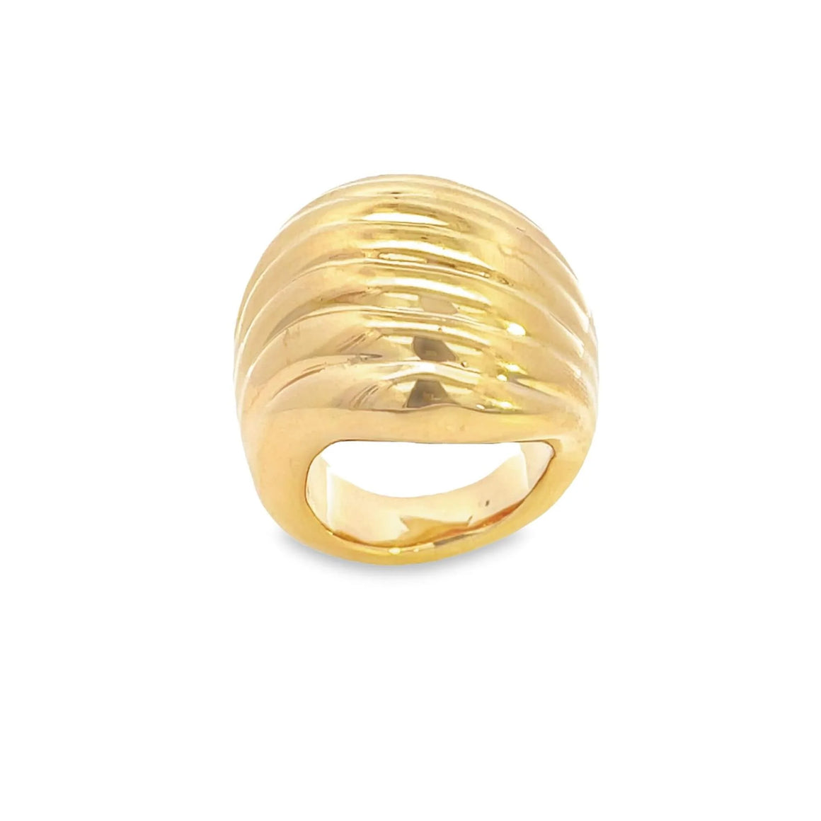 XL Waves Croissant Ring In 18K Yellow Gold