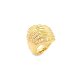 XL Waves Croissant Ring In 18K Yellow Gold