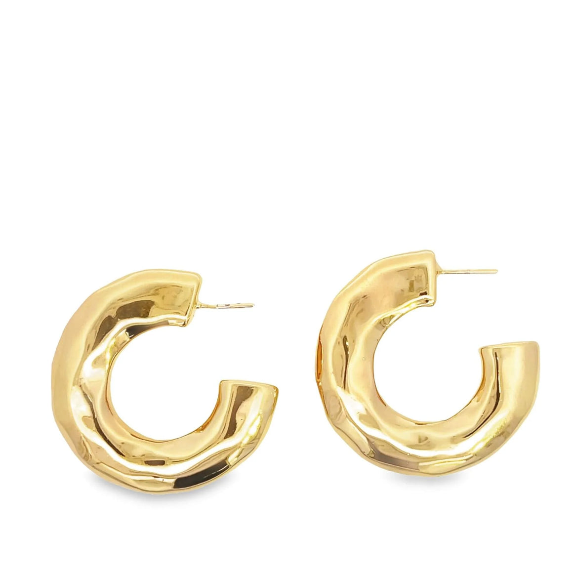 XL Sculptural Huggie Hoop Earrings In 18K Yellow Gold