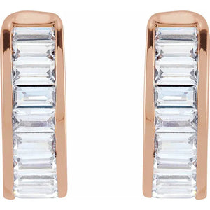 14K Gold 3/4 Carat Lab-Grown Diamond Baguette Ear Cuff