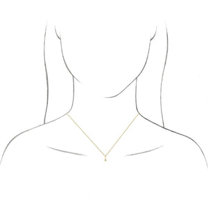 Women's 1/10 Carat Diamond Bezel -Set Charm Pendant In 14K White Gold