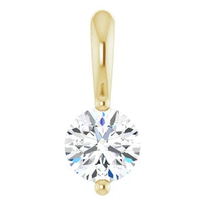 Women's 1/5 Carat Round Natural Diamond Solitaire Pendant Charm In Platinum