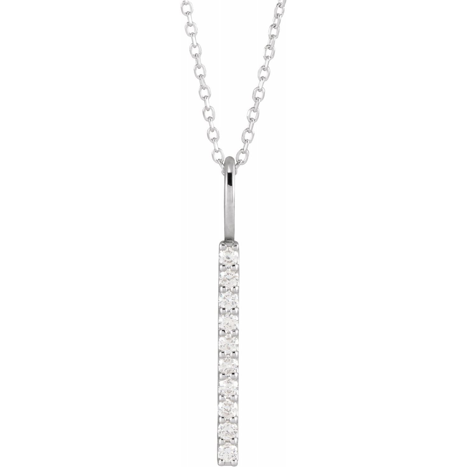 Gabriel & Co. 14K Yellow Gold Curved Diamond Bar Necklace | Toner Jewelers  | Overland Park, KS