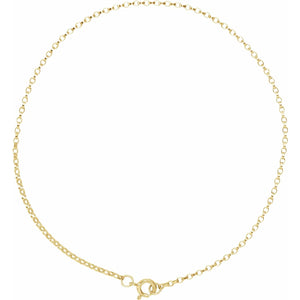 14K Yellow Gold 1.1mm Rolo Chain Link Bracelet