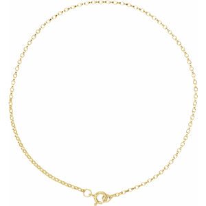 14K Yellow Gold 1.1mm Rolo Chain Link Necklace