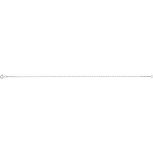 14K White Gold 1.1mm Rolo Chain Link Bracelet