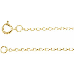 14K Yellow Gold 1.1mm Rolo Chain Link Bracelet