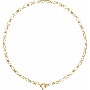 14K Yellow Gold 1.5mm Figaro Chain Link Necklace