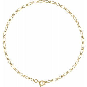 14K White Gold 1.5mm Figaro Chain Link Necklace