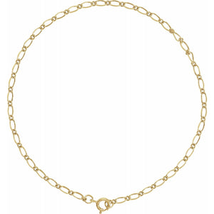 14K White Gold 1.5mm Figaro Chain Link Bracelet