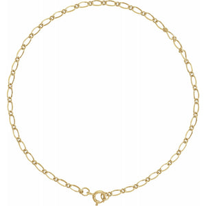 14K Yellow Gold 1.5mm Figaro Chain Link Bracelet