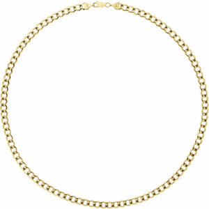 14K Yellow Gold 5.3 mm Lightweight Curb Chain Bracelet