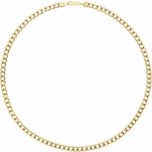 14K Yellow Gold 5.3 mm Lightweight Curb Chain Necklace