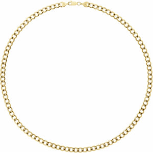 14K Yellow Gold 5.3 mm Lightweight Curb Chain Necklace