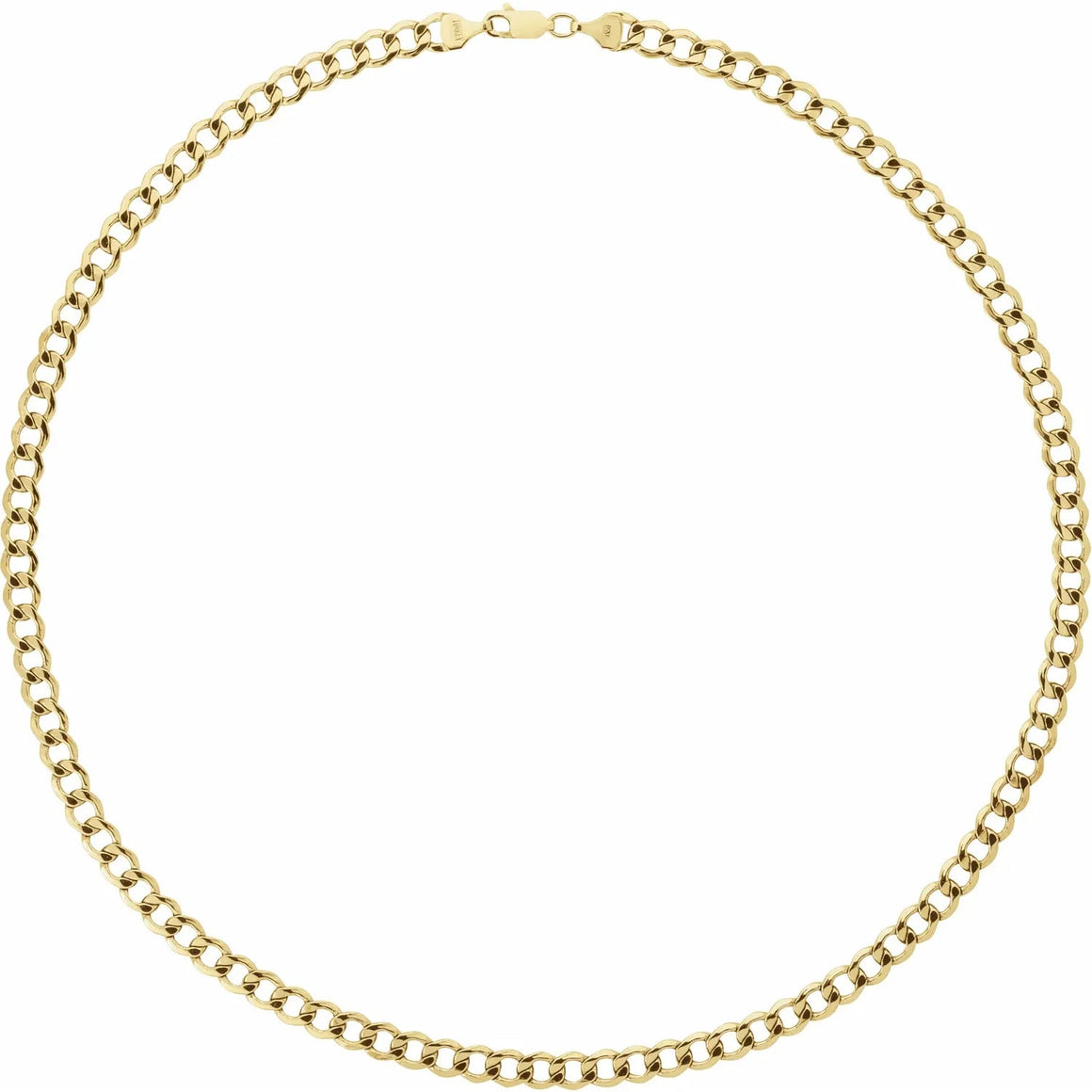 14K Yellow Gold 5.3 mm Lightweight Curb Chain Bracelet